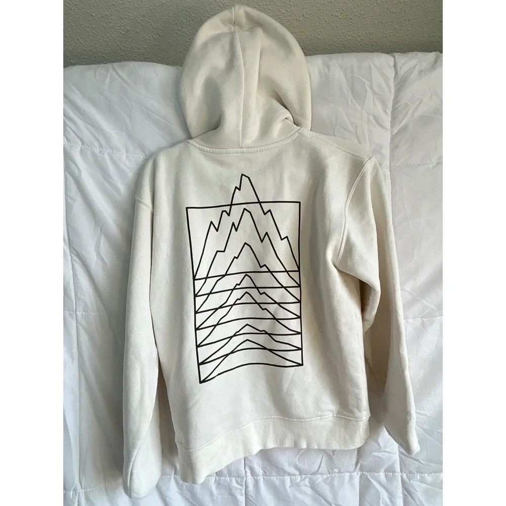 ROVE Mammoth Mountain Hoodie Cream Graphic Pullover Sweatshirt Size‎ Youth M